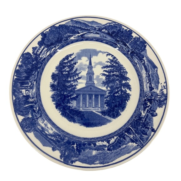 Wedgwood Middlebury College Mead Memorial Chapel Blue White 10.5\